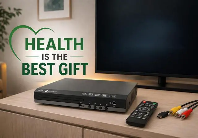 Alt view image 4 of 6 - DVD Player for TV with HDMI Port 1080P, Region Free DVD Player with USB Input, Remote Control, HDMI & RCA Cables Included, Includes Bonus Chair Exercise DVD & Resistance Band