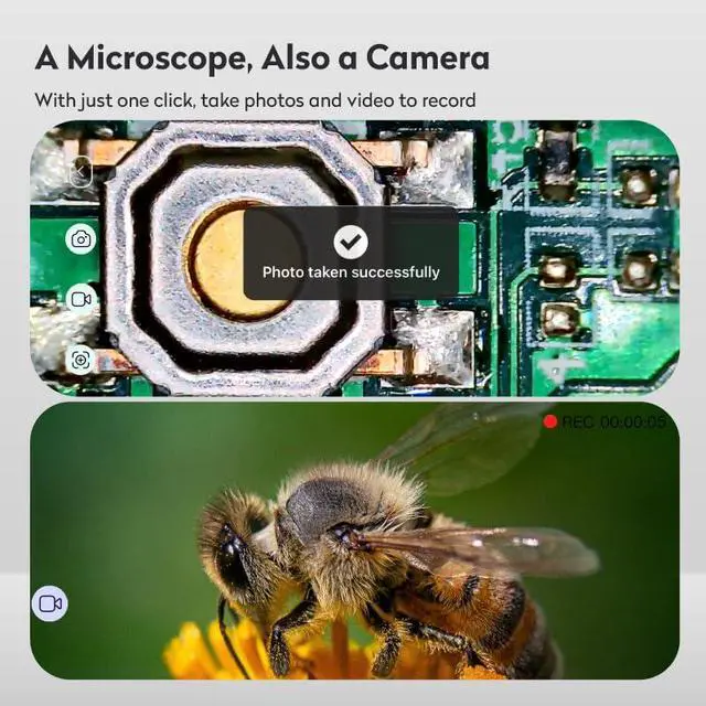 Alt view image 4 of 6 - M2C Wireless Digital Microscope 50X-1000X, Handheld Portable | 1080P HD USB Coin Microscope Compatible with iPhone, Android, iPad & PC, Perfect for Coin Collection & Science