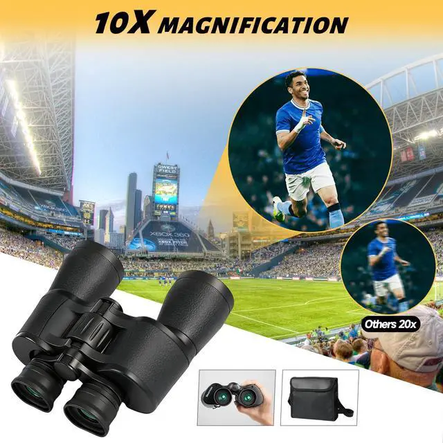 Alt view image 5 of 6 - Binoculars for Adults,10x50 High Powered Binoculars for Bird Watching | Compact Binoculars with Carrying Bag & Strap Waterproof Low Light Vision for Hunting Camping Travel Cruise Hiking Sports