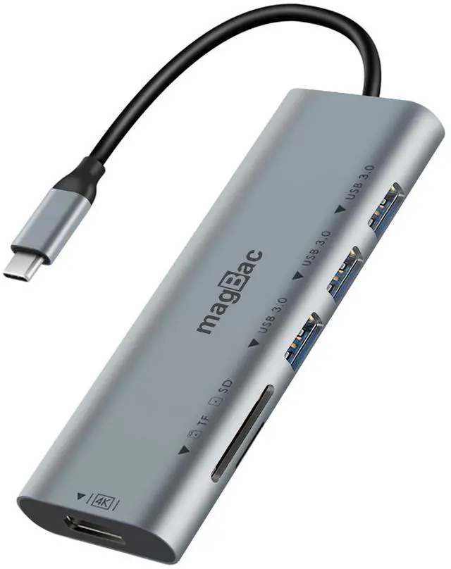 Main image of MagBac USB C Docking Station 6-in-1 USB Hub Multiple Adapter with 4K HDMI Display Port, 3 USB A Data Ports, SD/TF Card Slot for HP, Dell, MacBook Pro, Lenovo