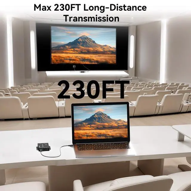 Alt view image 2 of 6 - 4K@60Hz 4:4:4 HDMI Extender Over Single Cat5e/Cat6/Cat 7, Up to 230Ft (1080P), 164FT(4K), HDMI Over Ethernet, Supports Bidirectional IR, 3D, HDCP, EDID, POC