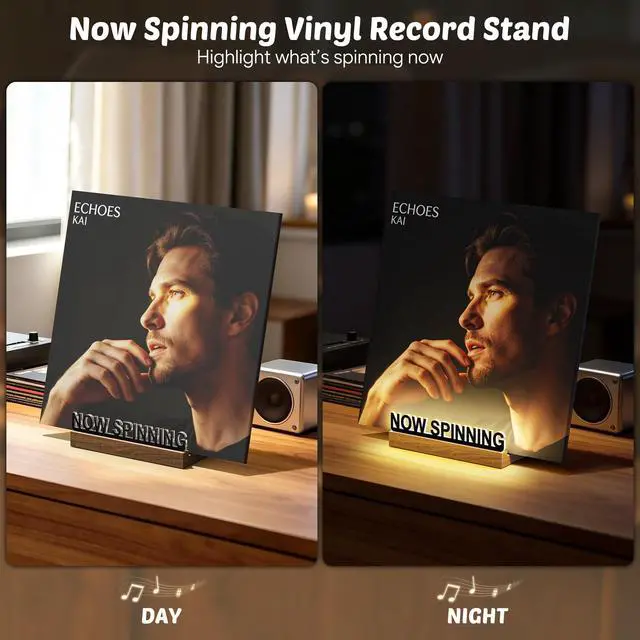 Alt view image 4 of 6 - Vinyl Record Stand with Adjustable Warm White Lights