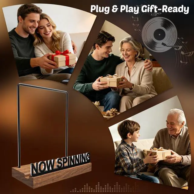 Alt view image 6 of 6 - Vinyl Record Stand with Adjustable Warm White Lights