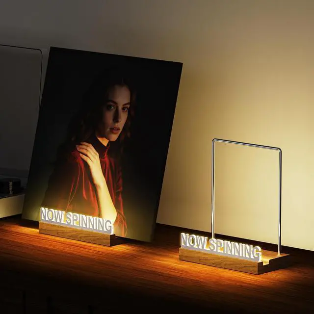 Alt view image 3 of 6 - Vinyl Record Stand with Adjustable Warm White Lights