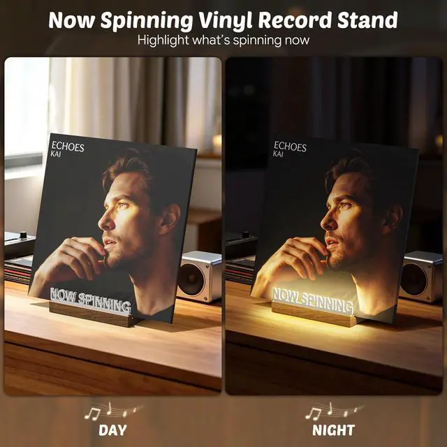 Alt view image 4 of 6 - Vinyl Record Stand with Adjustable Warm White Lights