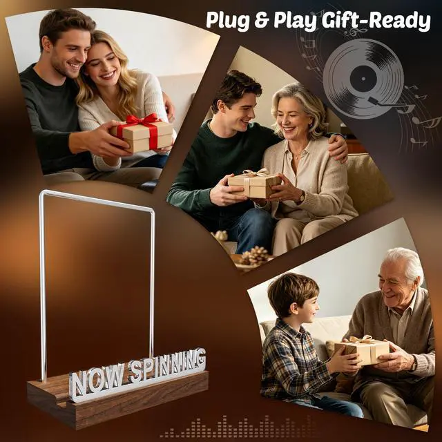 Alt view image 6 of 6 - Vinyl Record Stand with Adjustable Warm White Lights