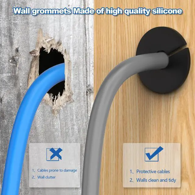Alt view image 2 of 6 - Starlink Cable Routing Kit,Starlink Wall Grommet for 1" Wall Hole,Starlink Cable Feed Through Bushings,Wall Bushing for Starlink Ethernet Cable,Starlink Accessories(8 Pcs) | Cable pass-through bushing