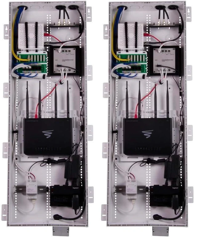 Main image of Legrand - OnQ Half Width DIN Rail, Structured Media Enclosure, Mounting Bracket with DIN Rail Supports Mounting up to 3 Nuvo P600 Players, Nickel, AC1043 (Pack of 2)