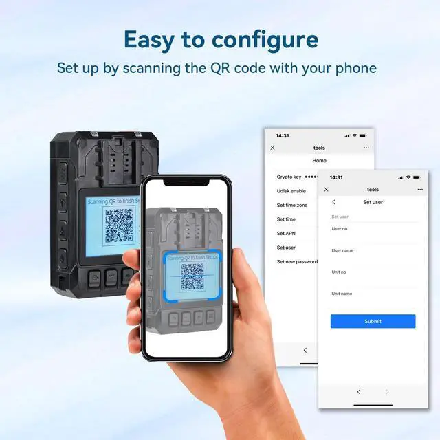 Alt view image 3 of 6 - 1440P Body Worn Camera, 17H Video Recording Body Cameras,64G Memory
