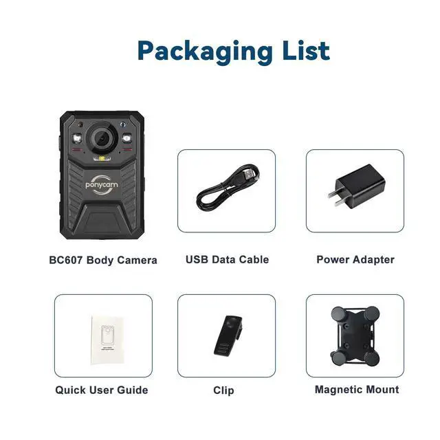 Alt view image 6 of 6 - 1440P Body Worn Camera, 17H Video Recording Body Cameras,64G Memory