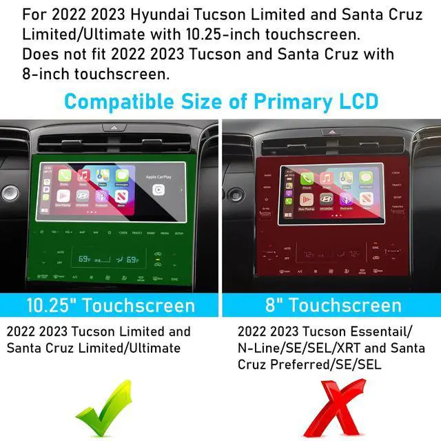 Alt view image 2 of 6 - Compatible With 2022-2024 Hyundai Tucson Screen Protector 10.25 Inch