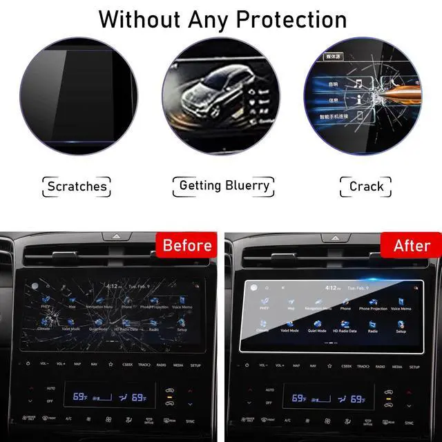 Alt view image 3 of 6 - Compatible With 2022-2024 Hyundai Tucson Screen Protector 10.25 Inch