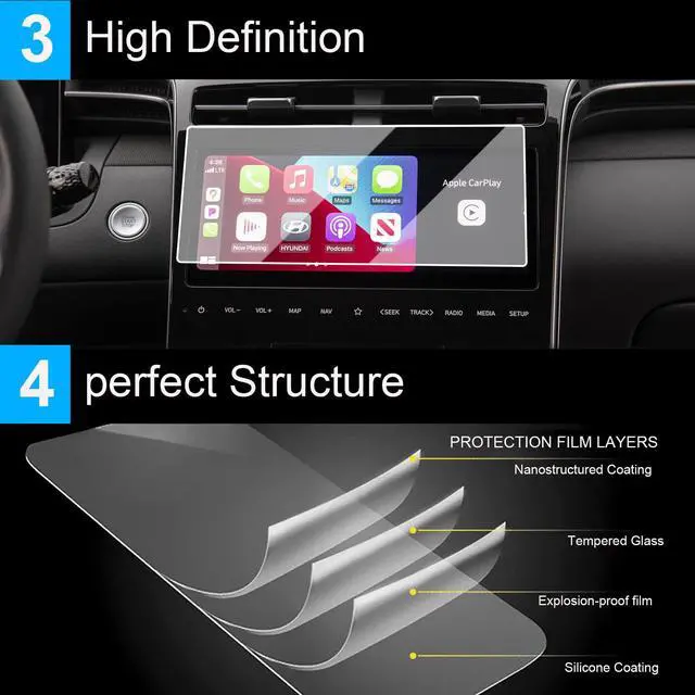 Alt view image 5 of 6 - Compatible With 2022-2024 Hyundai Tucson Screen Protector 10.25 Inch