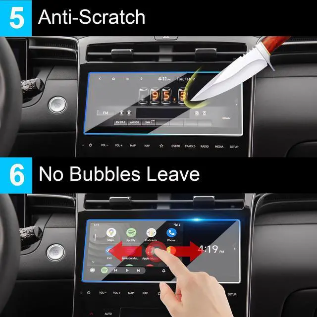 Alt view image 6 of 6 - Compatible With 2022-2024 Hyundai Tucson Screen Protector 10.25 Inch