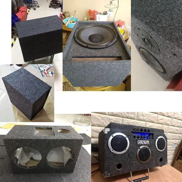 Alt view image 5 of 6 - Speaker Box Covering Carpet Grey 39.37" × 39.37" Speaker Cabinet Subwoofer Sub Box Liner Carpeting Stain-Resistant Multipurpose Felt Liner Carpet for Car Truck Auto RV Boat Marine (Grey)