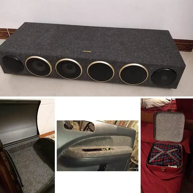 Alt view image 6 of 6 - Speaker Box Covering Carpet Grey 39.37" × 39.37" Speaker Cabinet Subwoofer Sub Box Liner Carpeting Stain-Resistant Multipurpose Felt Liner Carpet for Car Truck Auto RV Boat Marine (Grey)