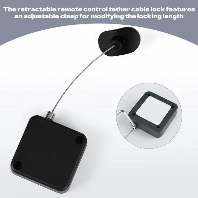 Alt view image 5 of 6 - 2pcs Remote Control Tether, 6.5 Ft TV Remote Control Leash, Retractable Safety Lock with Adjustable Lock Strap for TV Remotes, Game Controllers, Tablets and Showrooms