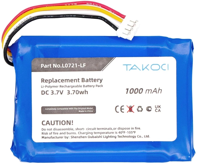 Main image of Replacement Battery for JBL Clip 3, Clip 3AN, Clip 3SAND, fits L0721-LF, 3.7V 1000mAh