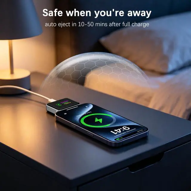 Alt view image 5 of 6 - 2Pcs Auto Disconnect Charger Protector,Auto Shut Off Phone Charger | No Physical Pop-Out Design,Supports Up to 140W Power,AI Full Charge Disconnect Function,Prevent Battery Aging