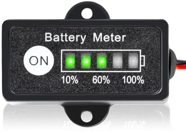 Main image of 12V 24V 36V 48V Battery Indicator, Waterproof Universal LED Display Ba-ttery Meter Gauge for Lithium, LiFePO4, Lead-Acid (48V Pb-Acid Battery Indicator)