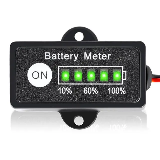Alt view image 2 of 4 - 12V 24V 36V 48V Battery Indicator, Waterproof Universal LED Display Ba-ttery Meter Gauge for Lithium, LiFePO4, Lead-Acid (48V Lithium Battery Indicator)