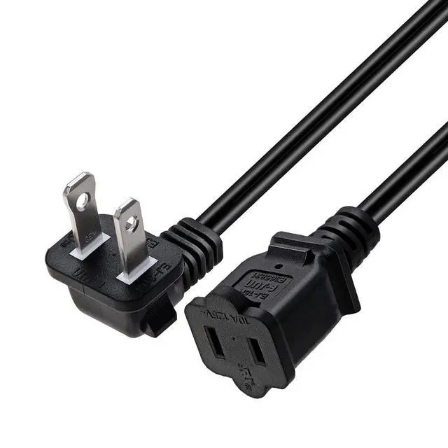 Alt view image 3 of 6 - 2-Pack Elbow Plug 90 Degree Polarized USA Outlet Saver Power Extension Cord Cable 125V 10A 2-Prong 2 Outlets NEMA 5-15P to NEMA 5-15R, 1.6ft/50cm