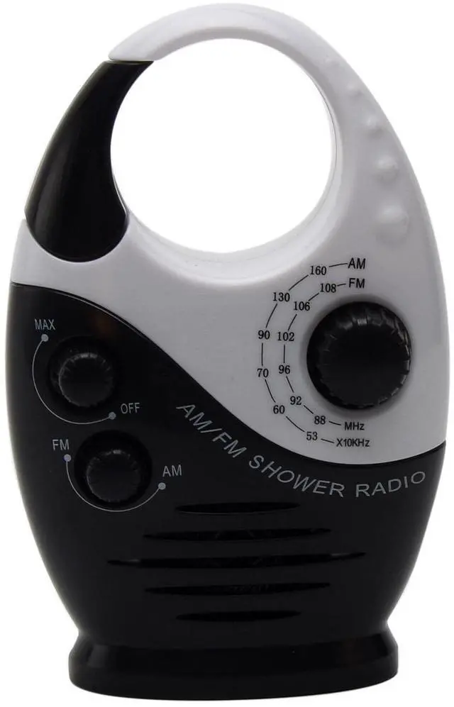Main image of Shower Radio Speaker, Portable AM/FM Shower Radio, Waterproo-f Hanging Radio Adjustable Volume for Bathroom,Beach,Outdoor(Color:Black)