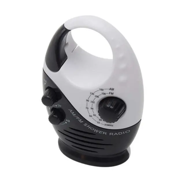 Alt view image 2 of 6 - Shower Radio Speaker, Portable AM/FM Shower Radio, Waterproo-f Hanging Radio Adjustable Volume for Bathroom,Beach,Outdoor(Color:Black)