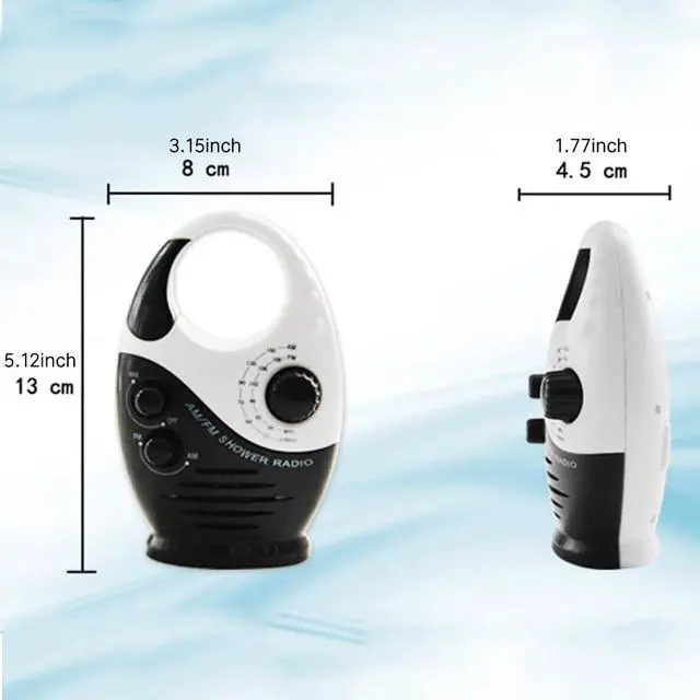 Alt view image 3 of 6 - Shower Radio Speaker, Portable AM/FM Shower Radio, Waterproo-f Hanging Radio Adjustable Volume for Bathroom,Beach,Outdoor(Color:Black)