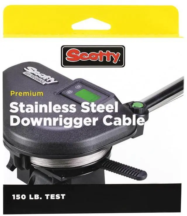 Main image of #1000K Premium Stainless Steel Replacement Downrigger Cable with Kit (200 Feet),BLACK,Small | 200 Feet, Cable and Line, Downrigger Parts and Accessories