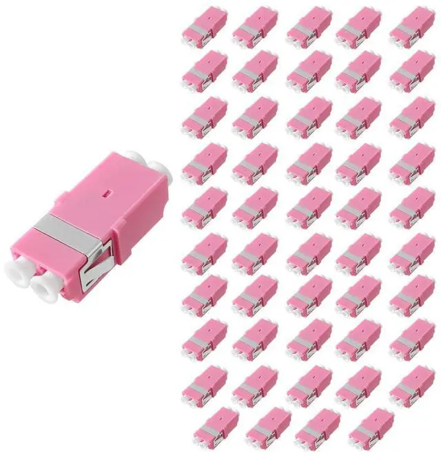 Main image of 50Pcs LC OM4 Fiber Optical Coupler Duplex Cable Adapter SHORT Connector