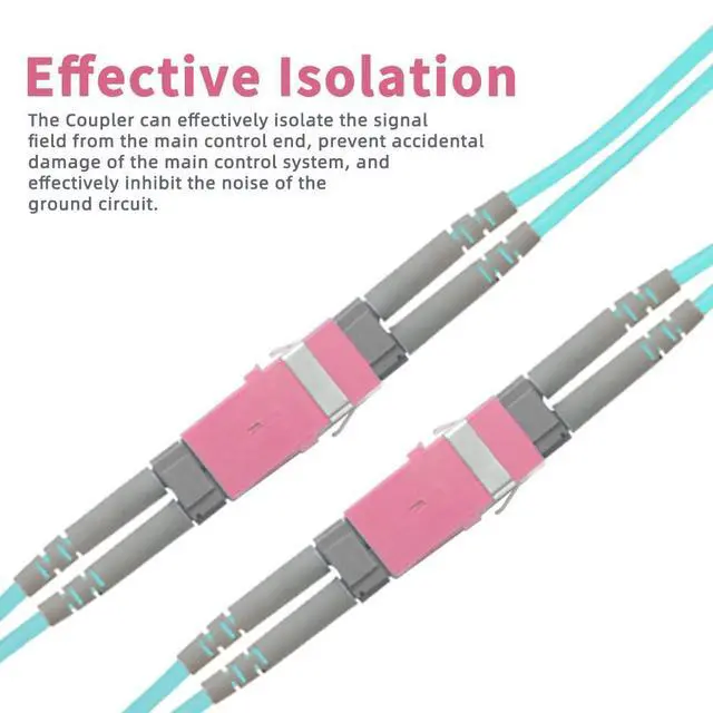 Alt view image 2 of 6 - 50Pcs LC OM4 Fiber Optical Coupler Duplex Cable Adapter SHORT Connector