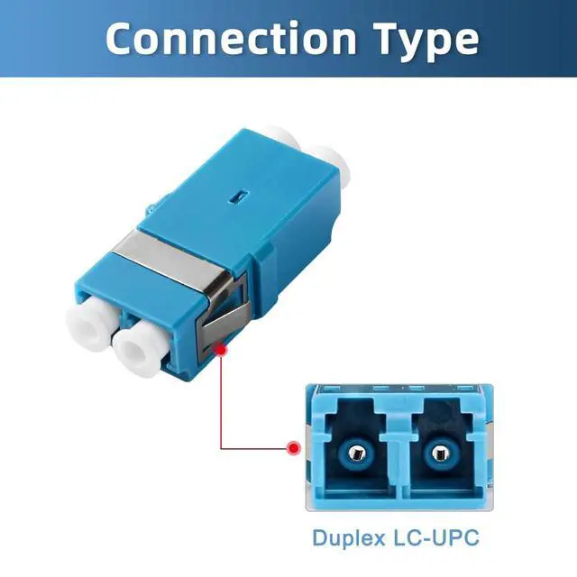 Alt view image 5 of 6 - 50Pcs LC-UPC Fiber Optical Coupler Duplex Cable Adapter SHORT Connector