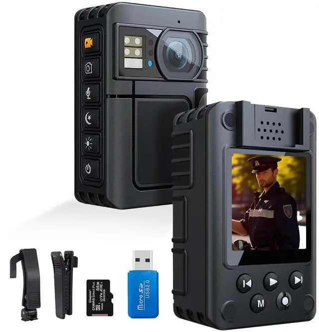 Main image of 1080P Body Camera, with 64GB Kingston TF Card, Patrol Police Body Worn Night Vision Camera, Personal Waterproof Wearable Cam with Shoulder Clip, 10h Record for Law Enforcement/Sporting Trip