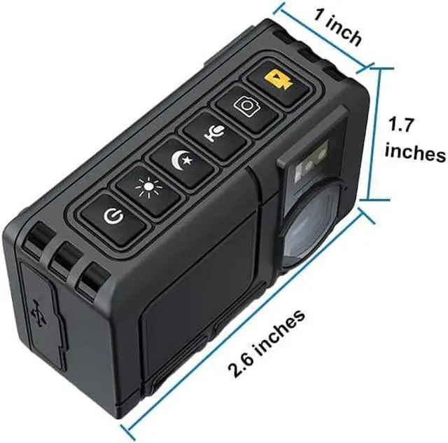 Alt view image 5 of 6 - 1080P Body Camera, with 64GB Kingston TF Card, Patrol Police Body Worn Night Vision Camera, Personal Waterproof Wearable Cam with Shoulder Clip, 10h Record for Law Enforcement/Sporting Trip