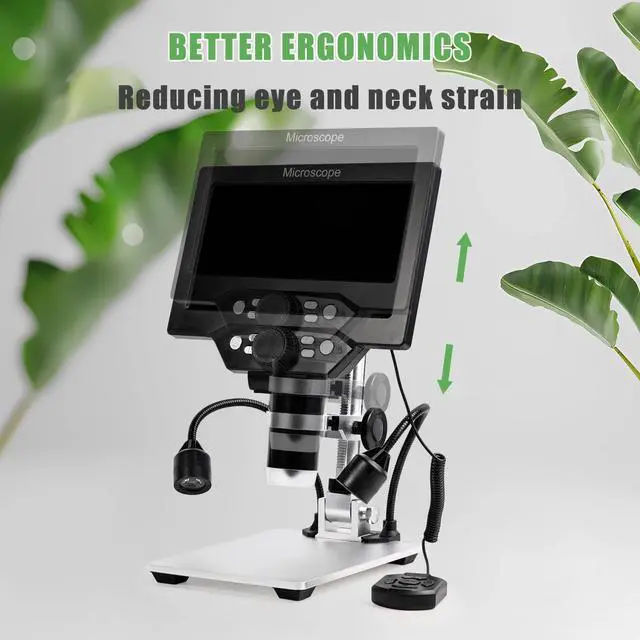 Alt view image 2 of 6 - 7 in LCD Digital Microscope HD Light Magnifying Glass Coin Supplies | 1200X1080P HD,16GB TF card,wired remote,electronic microscope,7 inch microscope,soldering tools,jewelry microscope