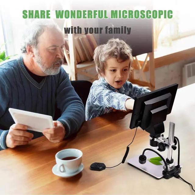 Alt view image 3 of 6 - 7 in LCD Digital Microscope HD Light Magnifying Glass Coin Supplies | 1200X1080P HD,16GB TF card,wired remote,electronic microscope,7 inch microscope,soldering tools,jewelry microscope