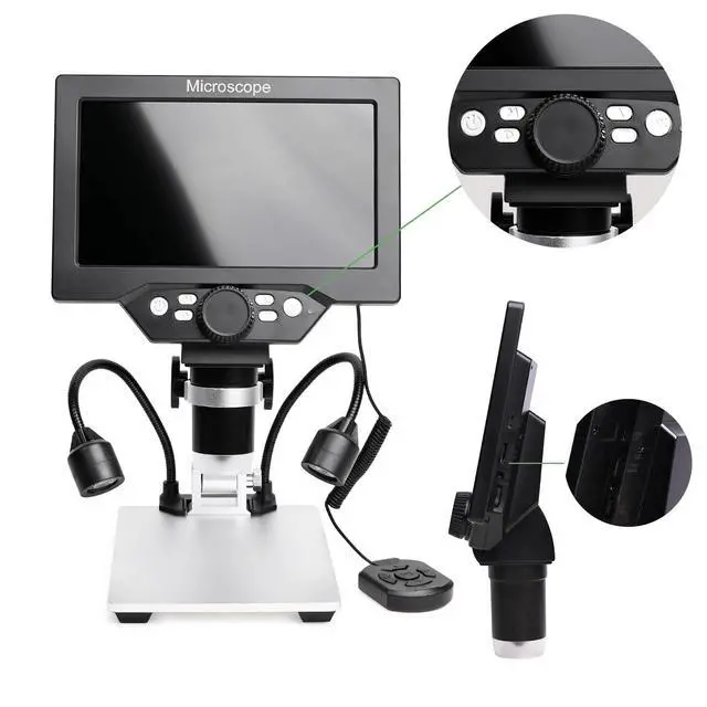 Alt view image 6 of 6 - 7 in LCD Digital Microscope HD Light Magnifying Glass Coin Supplies | 1200X1080P HD,16GB TF card,wired remote,electronic microscope,7 inch microscope,soldering tools,jewelry microscope