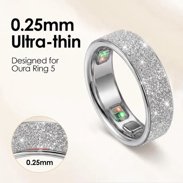 Alt view image 2 of 6 - 12 Pack Bling Skin Protector for Oura Ring 5, Ultra-Thin Cover Accessories Anti-Scratch Protective Stickers for Oura Ring Gen5