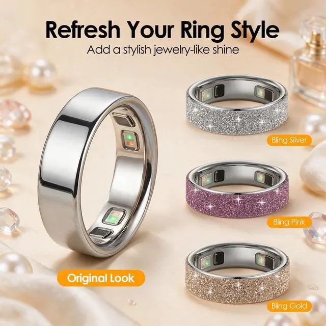 Alt view image 3 of 6 - 12 Pack Bling Skin Protector for Oura Ring 5, Ultra-Thin Cover Accessories Anti-Scratch Protective Stickers for Oura Ring Gen5