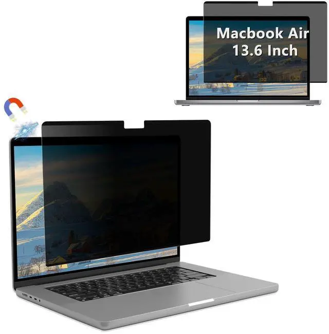 Main image of Magnetic Privacy Screen Protector for MacBook Air 13.6 Inch (M2,M3, M4, M5) | (2022-2026) Removable Matte Anti Glare Blue Light, Private Security Screen Filter for Mac 13.6inch Laptop