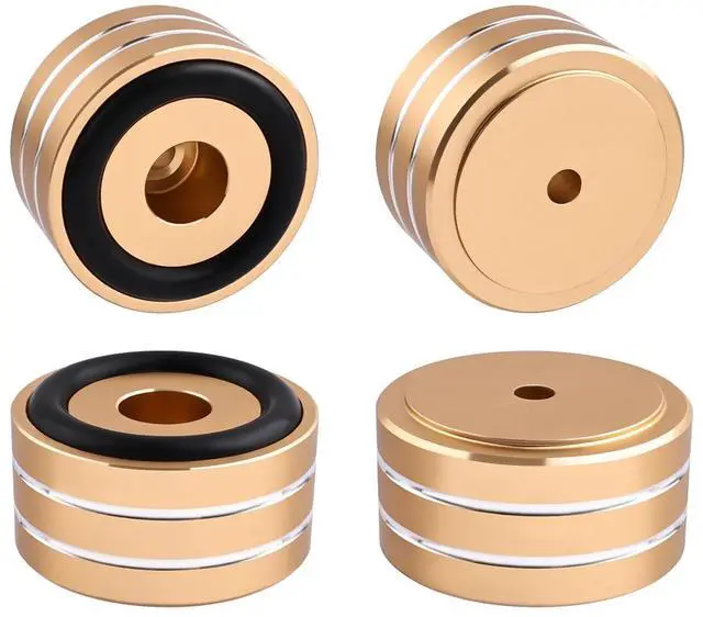 Main image of HiFi Audio Isolation Feet 4-Pack Gold-Mini 40 * 22mm | Aluminum Alloy, Non-slip Rubber Ring Base, Turntable Isolation Pads for Speakers, Turntables, Subwoofers, Amplifier