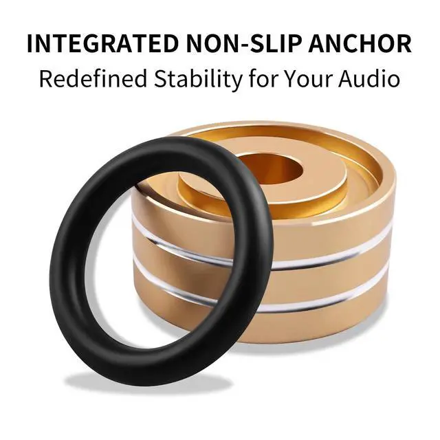 Alt view image 4 of 6 - HiFi Audio Isolation Feet 4-Pack Silver-Mini 40 * 22mm | Aluminum Alloy, Non-slip Rubber Ring Base, Turntable Isolation Pads for Speakers, Turntables, Subwoofers, Amplifier