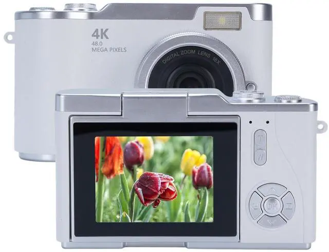 Main image of Digital Camera 48MP 18X Zoom for Photography & Vlogging, 1080P Point and Shoot Camera with 2.4 Inch Flip Screen, LED Flash, Long Battery Life, Perfect for Beginners