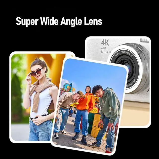 Alt view image 3 of 6 - Digital Camera 48MP 18X Zoom for Photography & Vlogging, 1080P Point and Shoot Camera with 2.4 Inch Flip Screen, LED Flash, Long Battery Life, Perfect for Beginners