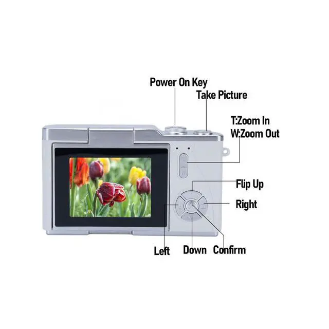 Alt view image 5 of 6 - Digital Camera 48MP 18X Zoom for Photography & Vlogging, 1080P Point and Shoot Camera with 2.4 Inch Flip Screen, LED Flash, Long Battery Life, Perfect for Beginners