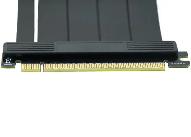Alt view image 5 of 6 - 5cm 180Degree PCI-e 4.0 X16 Riser Cable for PCIe GeForce RTX30/40 GPU Card