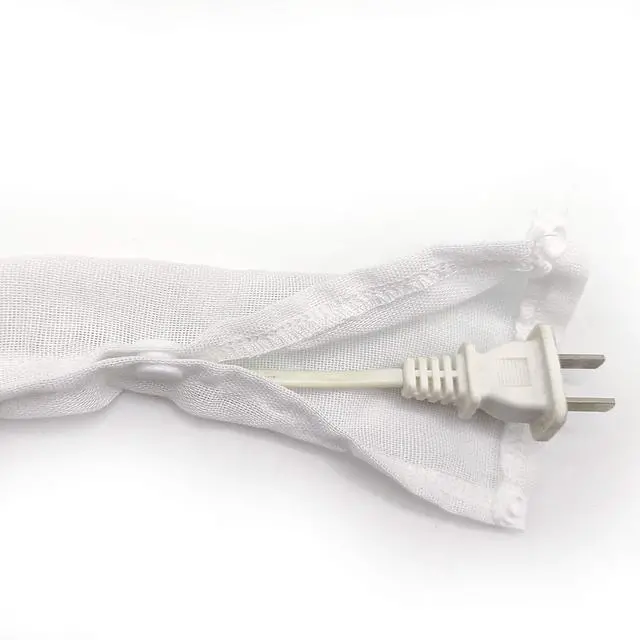 Alt view image 4 of 5 - 2 Pack White Chandelier Chain Cover Cord Cover 6 Feet | Great for Lamps, Light Fixtures, and Desks, Cable Management