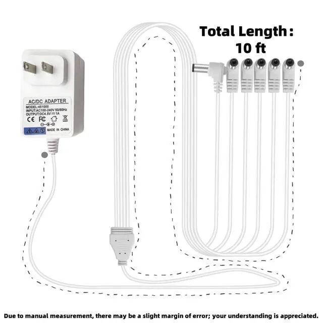 Alt view image 2 of 6 - (6-Output) AC/DC 4.5V Power Adapter Replacement for Lemax Lighted Accessory | For 74295 94527 94565 94566 74707 94563 Christmas Xmas Halloween Micro Mini House Lighting Village Spooky Building Decorat