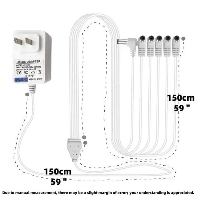 Alt view image 3 of 6 - (6-Output) AC/DC 4.5V Power Adapter Replacement for Lemax Lighted Accessory | For 74295 94527 94565 94566 74707 94563 Christmas Xmas Halloween Micro Mini House Lighting Village Spooky Building Decorat